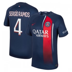Günstige Fußballtrikots Paris Saint-Germain 2023-24 Sergio Ramos 4 Heimtrikot Kurzarm